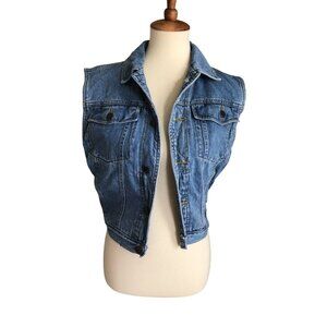 Carol's Designs Denim Vest Sz 1XL By 90s Biker World Basic True Color Line